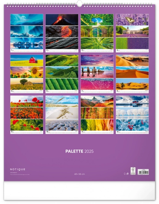 NOTIQUE Muurkalender Palet 2025, 48 x 56 cm