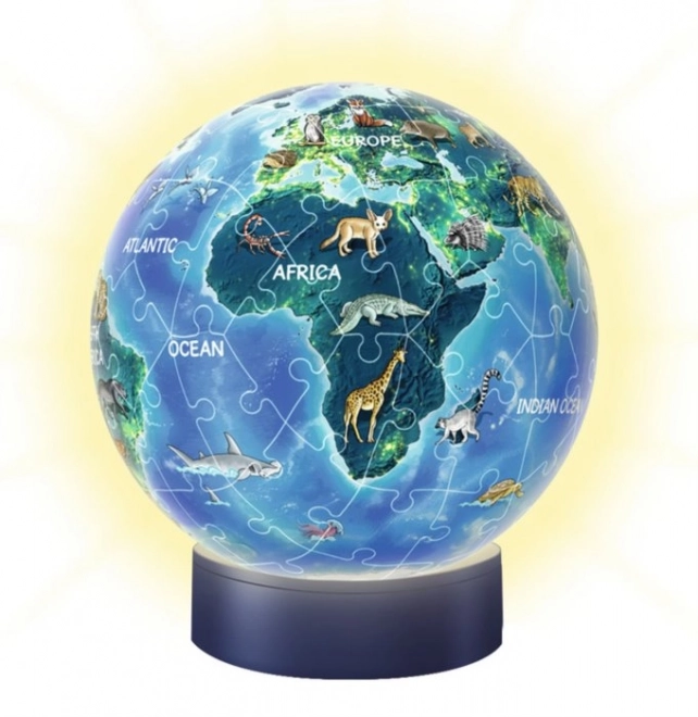 Ravensburger 3D lichtgevende puzzleball Nachtelijke globe 72 stukjes