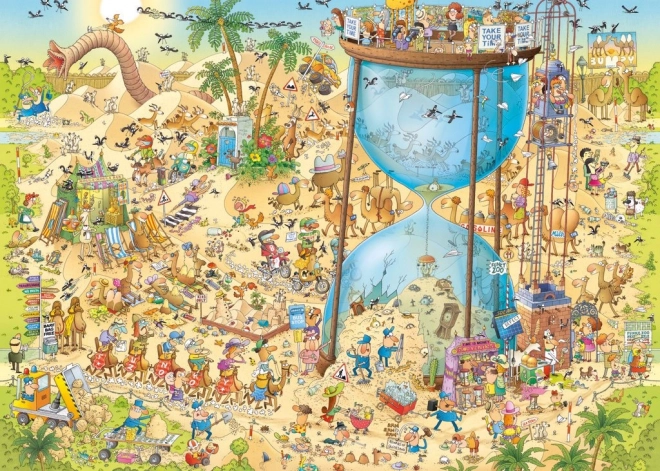 Puzzle HEYE Gekke Dierentuin – Woestijnexpositie 1000 stukjes