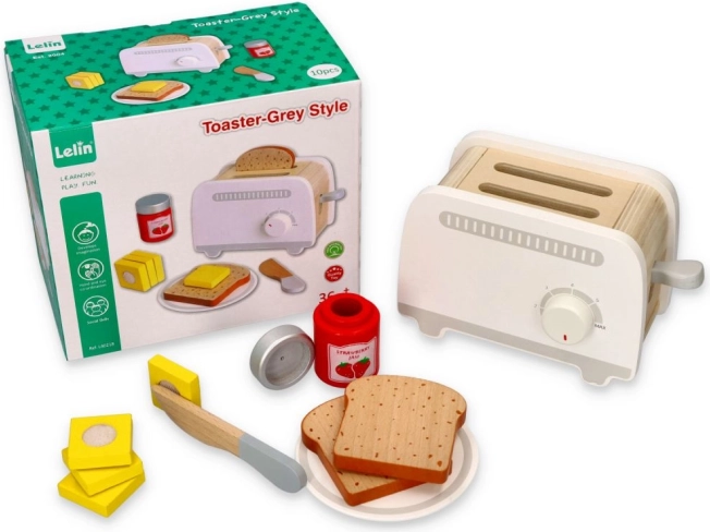 Houten broodrooster voor kinderen – grijs