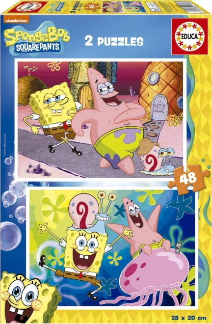 EDUCA Puzzel Sponge Bob 2x48 stukken