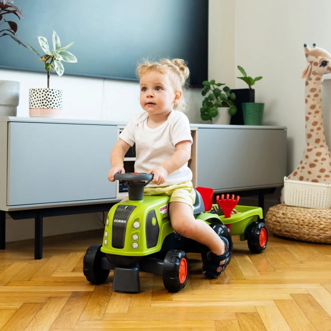 Falk kindertractor Claas 470 Arion groen met aanhanger en zandset