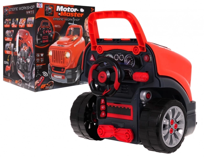 DIY Motor Meester - set voor kleine techniekers oranje