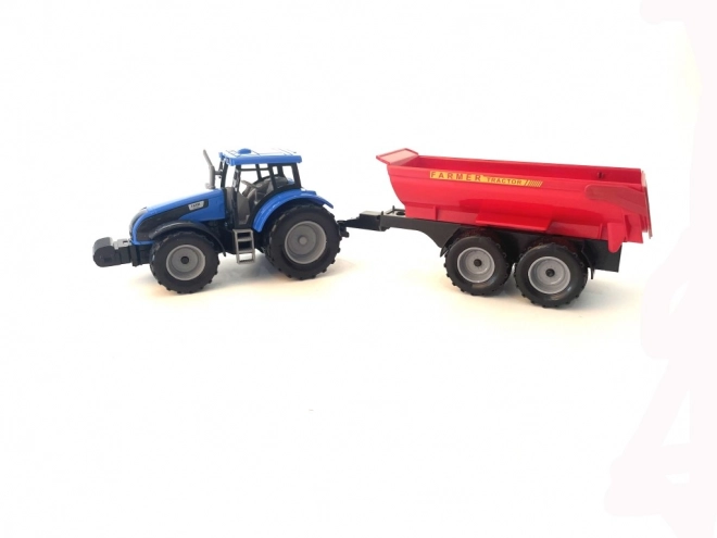Tractor met aanhanger met vliegwiel aandrijving