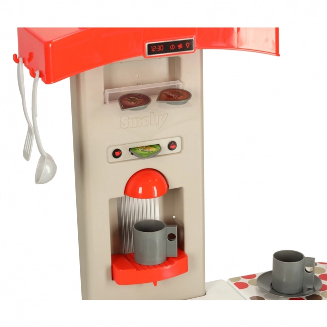 Kinderen elektronische plastic keuken met geluid inklapbaar rood + accessoires