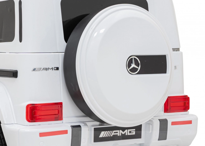 Mercedes AMG G63 voor kinderen wit + afstandsbediening + MP3 LED + langzame start + EVA + gordels