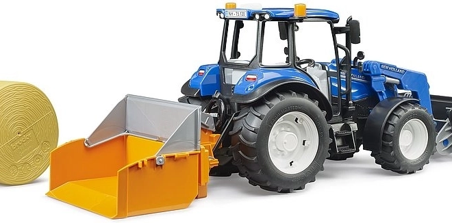 Bruder Tractor New Holland T5.120 met voorlader en kipwagen