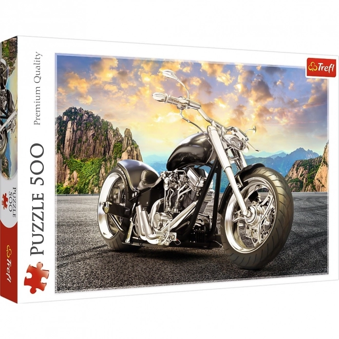 Puzzel 500 stukjes zwarte motorfiets