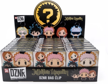 JUJUTSU KAISEN sleutelhanger met clip – verzamelset 5 personages (display 24 stuks)