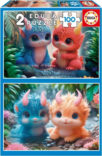 Educa Puzzel Schattige Monstertjes 2x100 stukjes