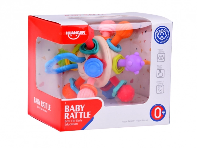 Bijtring voor baby's ronde bal met diverse uitsteeksels