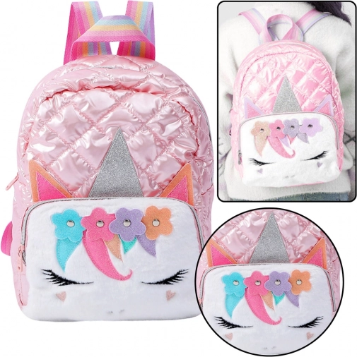 Kinder schoolrugzak eenhoorn roze 32 cm