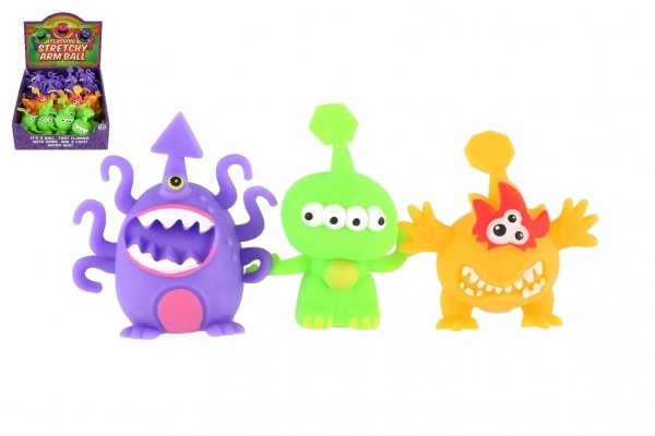 Buitenaards wezen/monster anti-stress knijpslijm 8-9 cm 3 kleuren