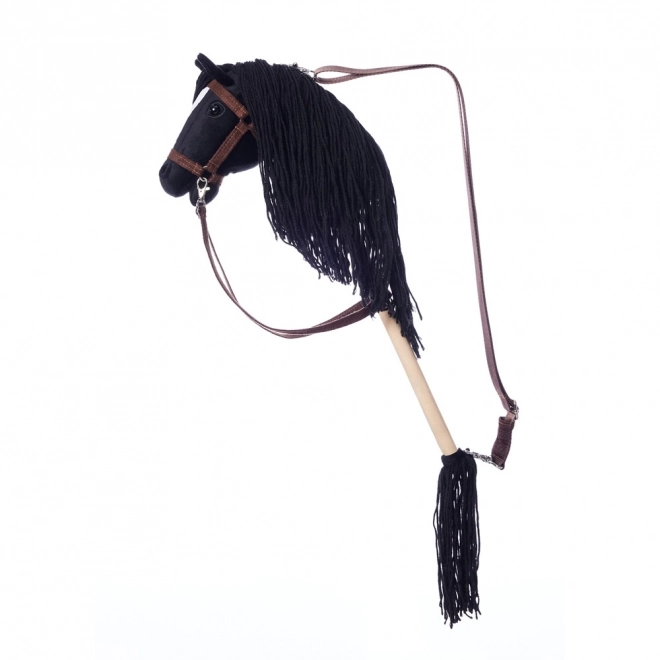 HOPPIHORSE paard op stok hobby horse formaat A4 zwart