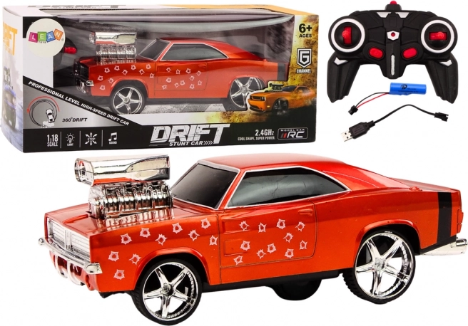 Afstandsbediende 1:18 Drift 360 Lichten Geluiden Rood