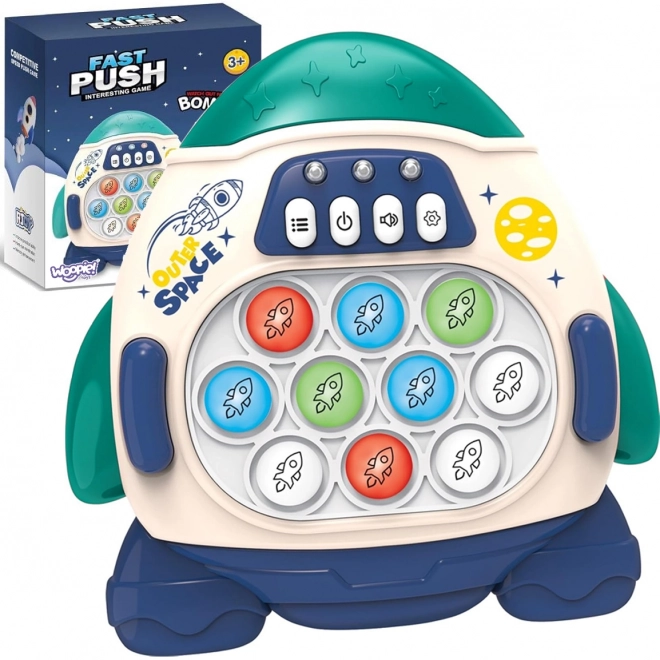 Elektronische stressverlichtende spel POP IT Raket blauw