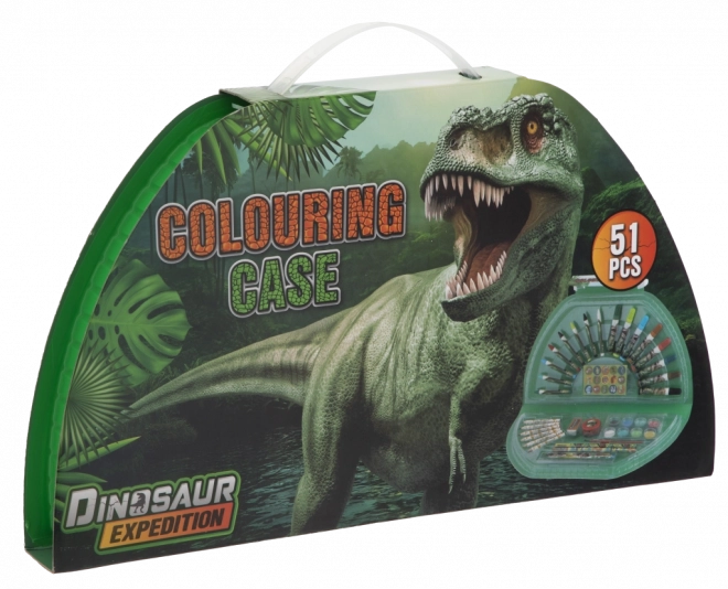 Halfronde schilderkoffer Dino – 51-delig