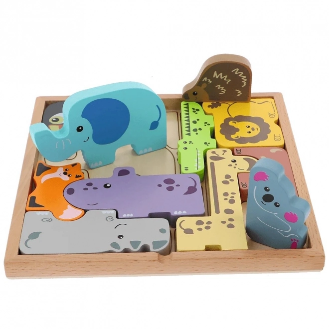 Houten puzzel Zoo crew dieren