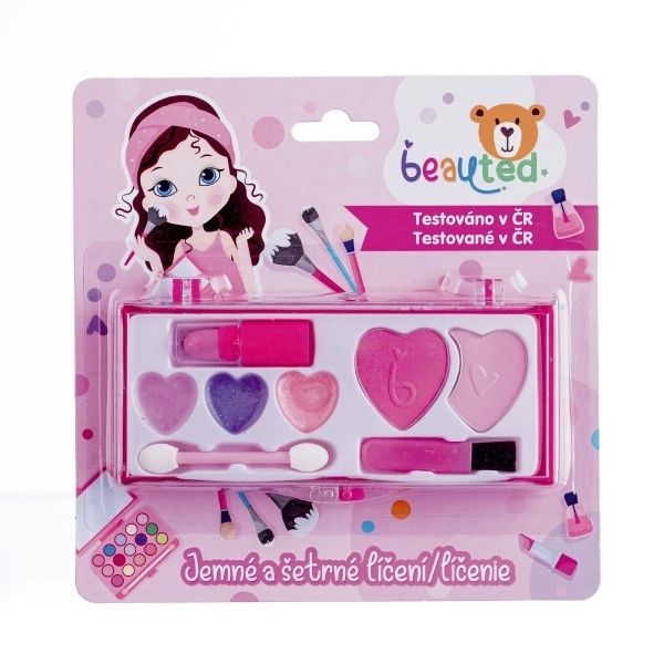 Kinder make-up set beauted op pallet op kaart 17x17x2cm