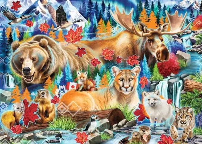 Puzzel Wilde Dieren van Canada 1000 Stukken