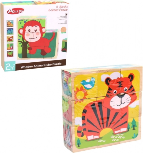 Houten blokken met dierenmotieven