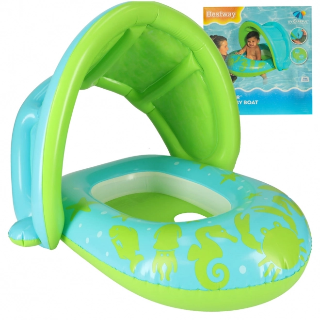Groene opblaasbare drijfring met klep BESTWAY voor baby's