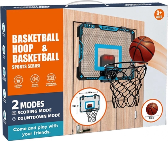 Basketbalring met bal en pomp