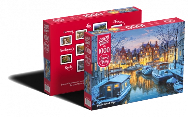 Puzzel Amsterdam bij nacht 1000 stukjes
