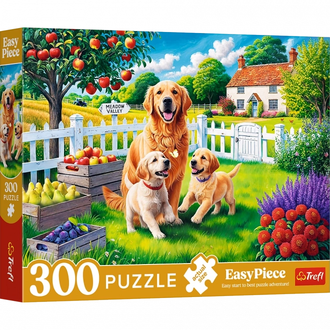 Puzzel - 300 stukjes - Hondjes op het platteland Trefl