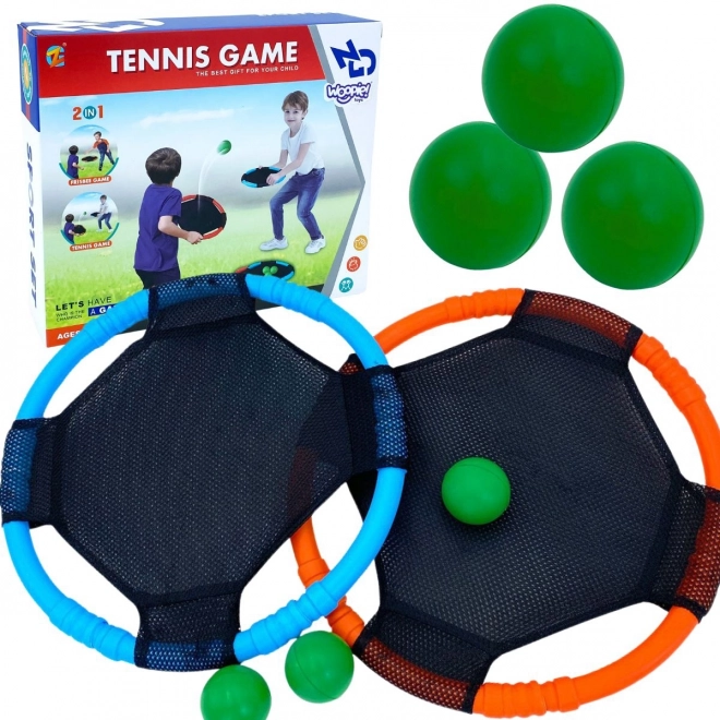 Woopie vaardigheidsspel 2-in-1 tennis frisbee