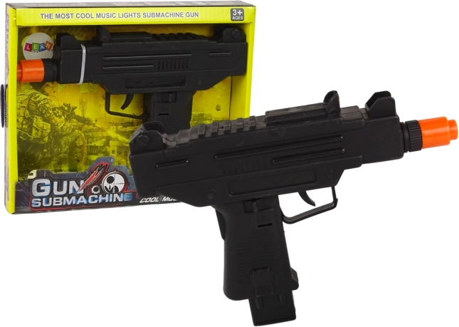 Zwarte speelgoedpistool met geluid en vibraties