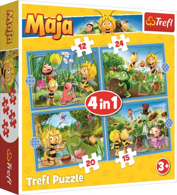 TREFL Puzzel Bijtje Maja: Avonturen 4-in-1 (12,15,20,24 stuks)