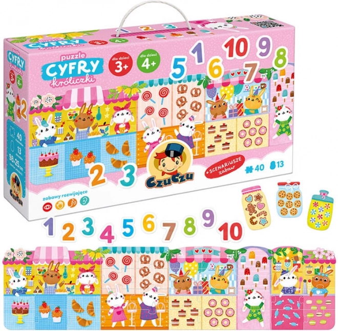Puzzel Cijfers Konijntjes