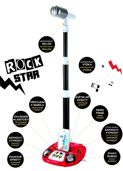 Karaoke Microfoon ROCK STAR met Lichten en Geluiden
