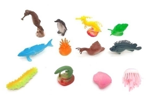 Set van figuren Zeewereld 12 stuks 7 cm