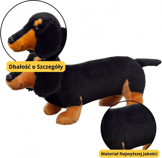 Pluchen knuffel teckel zwart 25 cm