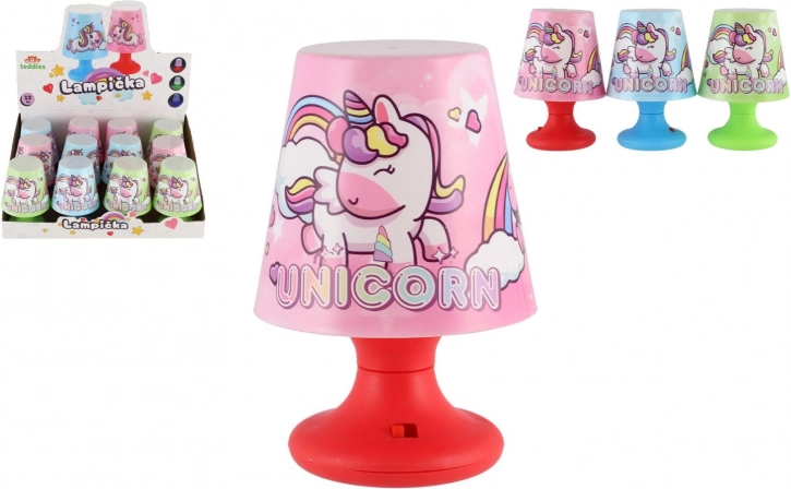 Mini tafellampje voor kinderen met eenhoorn op batterijen, 8 × 11 cm, 3 kleuren
