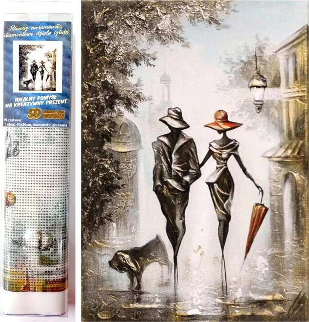 Diamond painting Romantische wandeling 30x40 cm