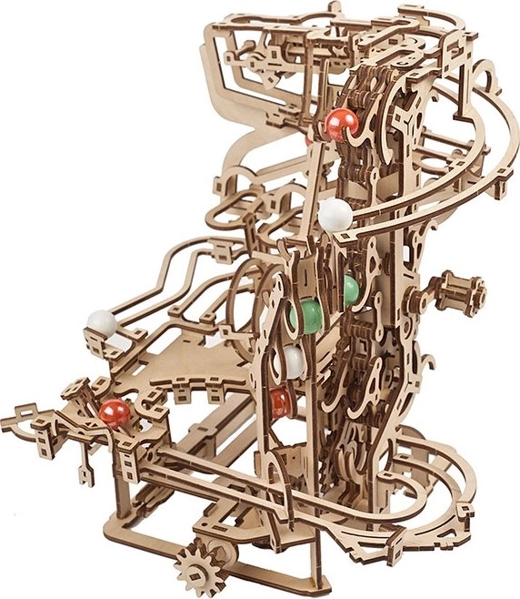 Ugears 3D houten mechanische puzzel Knikkerbaan Ketting