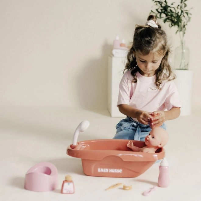 Badkuip voor poppen Baby Nurse met accessoires
