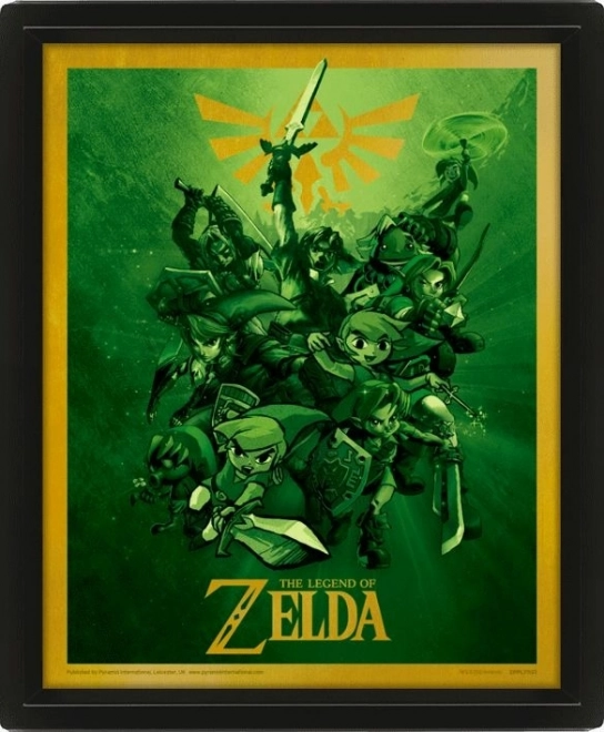 3D schilderij ZELDA met lenticulaire print 23×28 cm