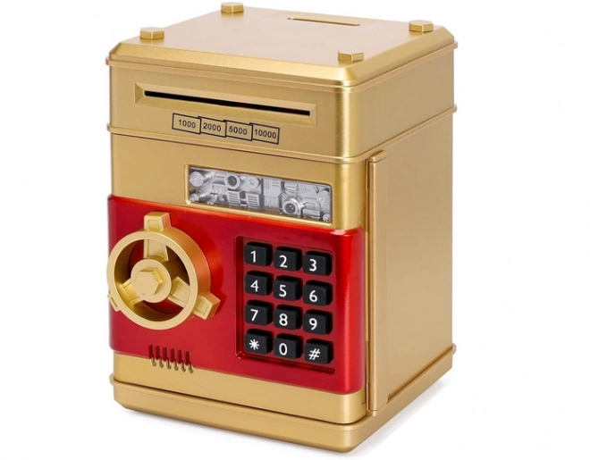 Elektronisch spaarpot kluisje met toegangscode goudkleurig