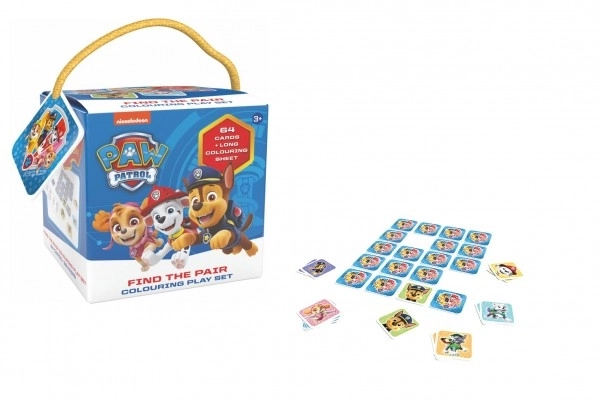 Pexeso voor onderweg met kleurplaten Paw Patrol in doosje 12x12cm