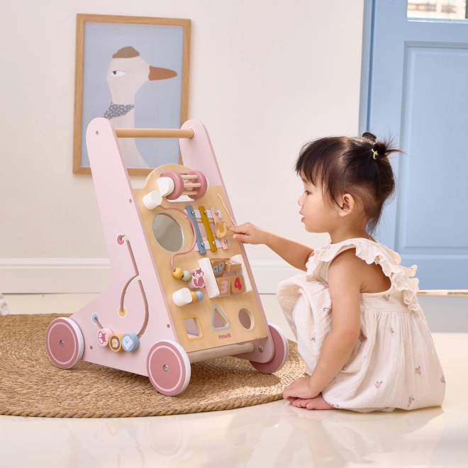 Houten loopwagen