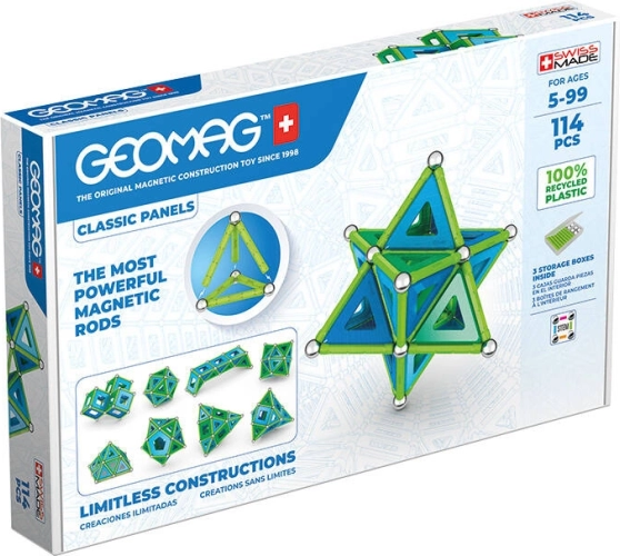 magnetische bouwset classic panels recycled 114 stuks geomag