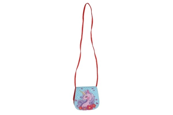Handtas/Unicorn Tas met steentjes plastic 4 kleuren in zak 17x15x3cm