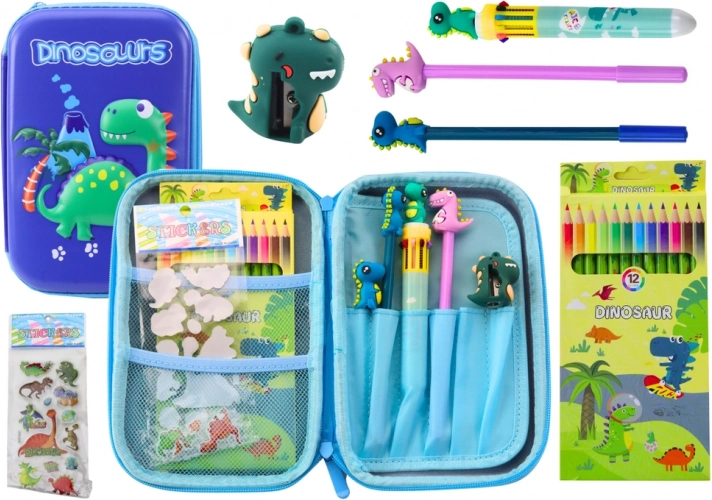 Školní penál s příslušenstvím Dinosaur Blue