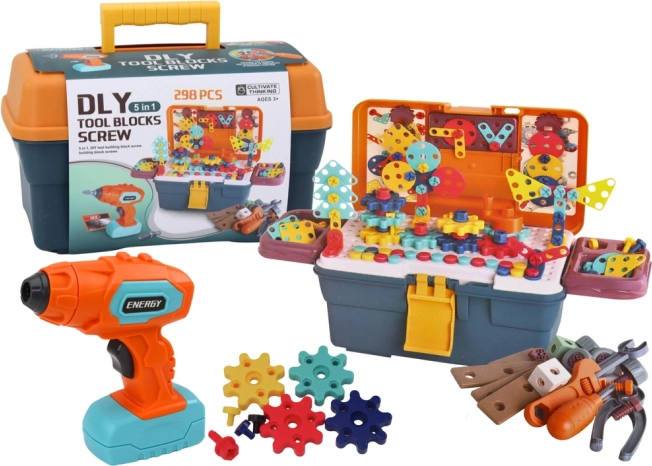 3D constructieset in koffer met boormachine