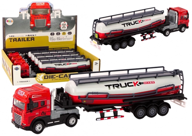 Vrachtwagen met aanhanger TIR Tanker 1:24 Rode geluiden