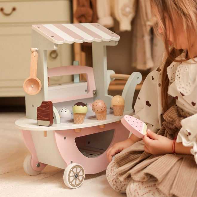 Houten wagen met ijs WOOPIE Green